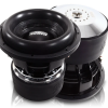 Description
Features
Power Handling: 2500 Watts RMS
Xmax = 35mm one-way by 70% BL
Heavily vented magnetic gap
Spring Loaded Terminals
Optimized high-velocity pole vent
Innovative high-velocity cast-aluminum vented frame spacer ring
Black aluminum 3 inch 8-layer voice coil
Mega-Roll v.2 surround
Custom tooled basket
Large aluminum Faraday (shorting) Ring
Stitched-On XL Tinsel Leads to prevent fatigue and failure
Custom-tooled ultra-linear spider packs